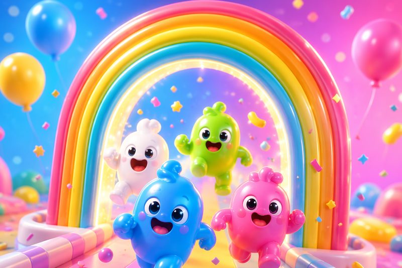 Crowd Color Run cover art: a colorful blob crowd running toward number gates on a glossy track